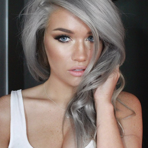 Doing makeup with grey and silver hair