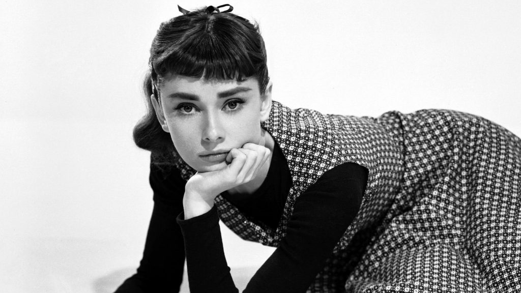 Audrey Hepburn bushy slanting eyebrows