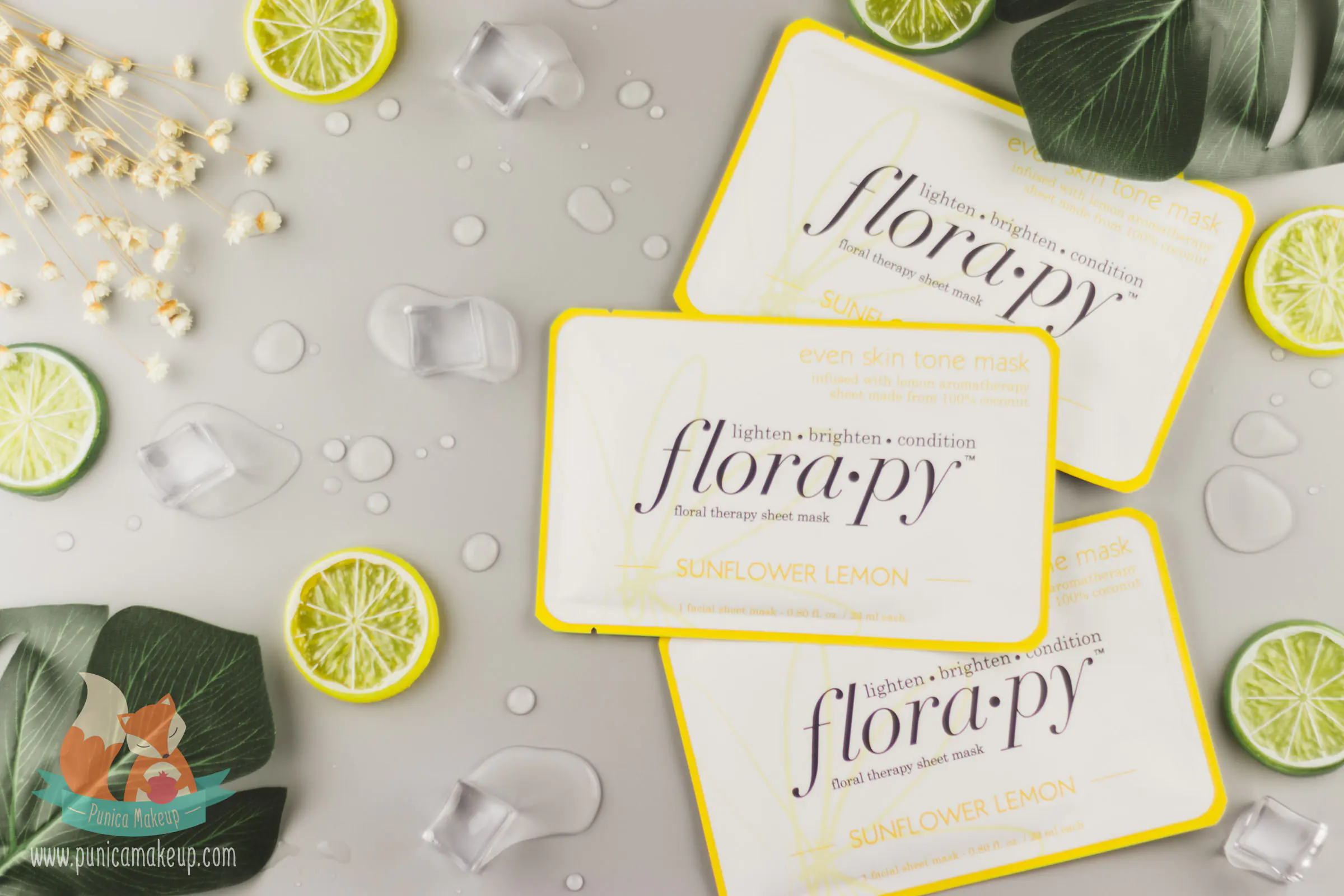 About Florapy Beauty Even Skin Tone Sheet Mask Sunflower Lemon