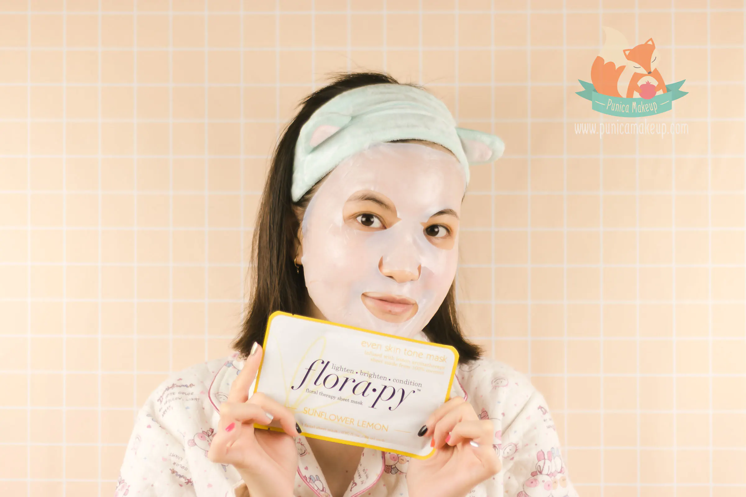 Florapy Beauty Even Skin Tone Sheet Mask on my face